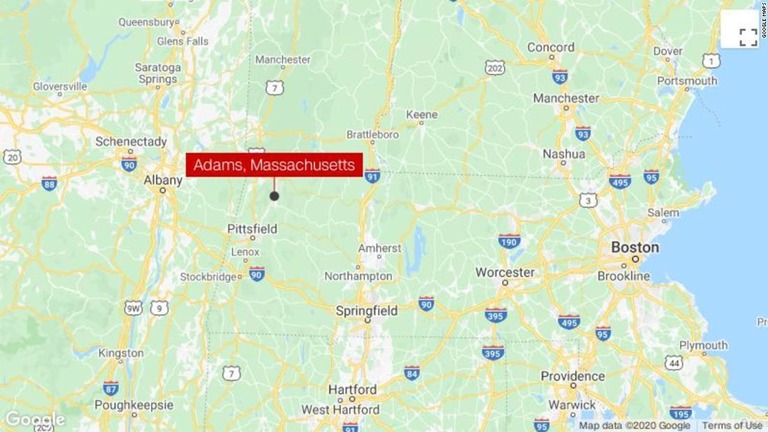 事件のあった米マサチューセッツ州アダムズ/Google Maps