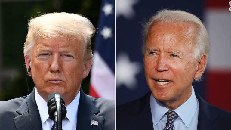 トランプ大統領（左）とバイデン前副大統領。テキサス州では両氏の支持率が拮抗している/Getty Images
