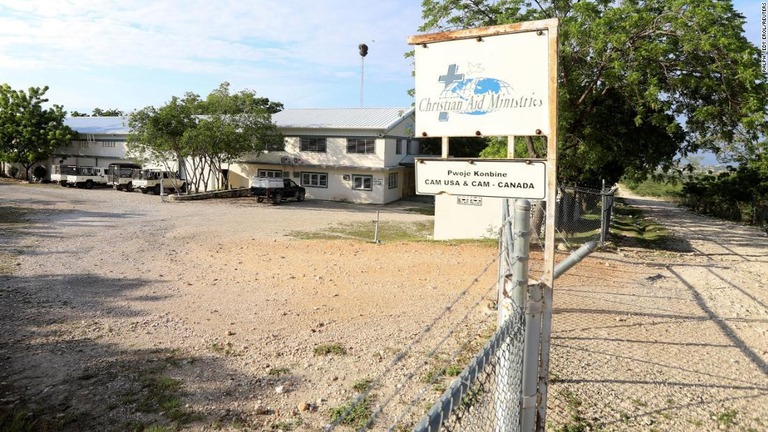 「クリスチャン・エイド・ミニストリーズ」の施設の入り口＝１８日、ハイチ首都ポルトープランス/Ralph Tedy Erol/Reuters