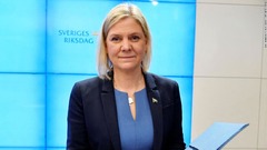 スウェーデン国会、初の女性首相を「再選出」　数日前辞任のアンデション氏