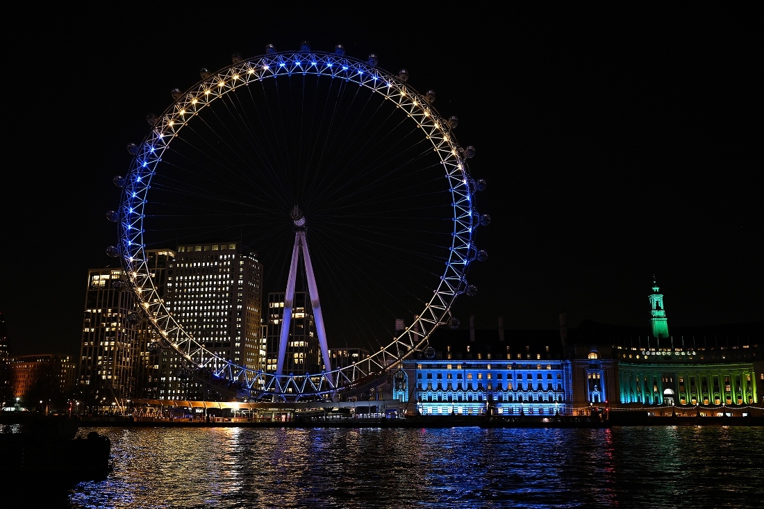 英ロンドンの観覧車ロンドン・アイ＝２５日/Jeff J Mitchell/Getty Images
