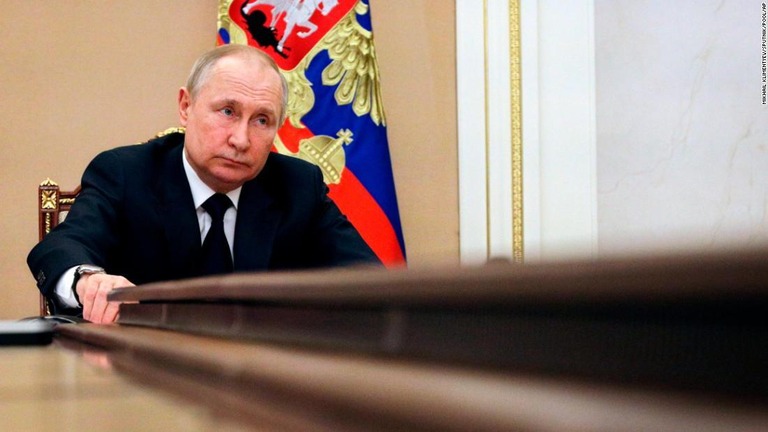 ロシアのプーチン大統領＝１０日、ロシア・モスクワ/Mikhail Klimentyev/Sputnik/Pool/AP