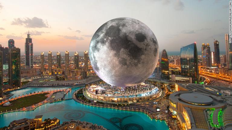 ムーンワールドリゾーツ社は、月をモチーフにしたリゾート施設の建設を提案している/Courtesy Moon World Resorts Inc.