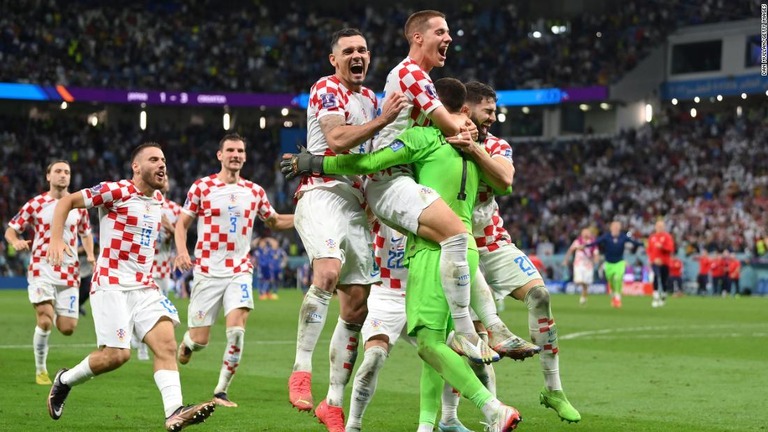 ＰＫ戦を制し喜ぶクロアチア代表の選手ら/Dan Mullan/Getty Images 