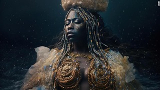 「Guardians（仮訳：守護神）」シリーズでは文化的神話を掘り下げている。この作品では、海洋と豊かさをつかさどるヨルバ族の女神「オロクン」を再解釈している
