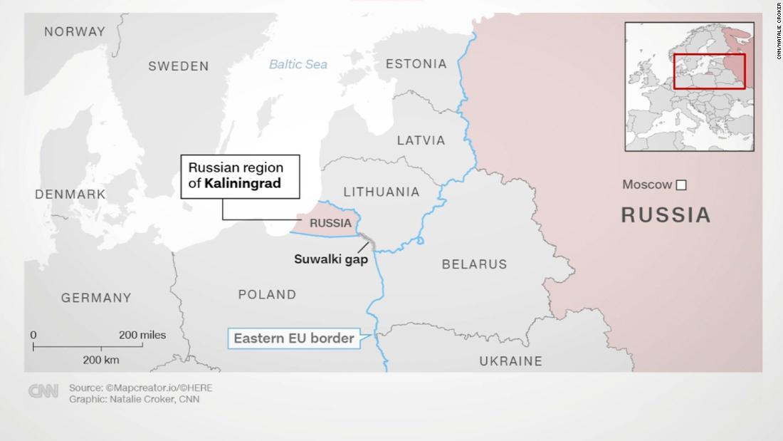 ポーランドとリトアニアとの国境地帯「スバウキ回廊」/CNN/Natalie Croker