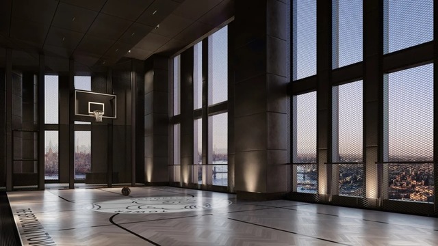 ６６階にあるバスケットボールコートのイメージ図
