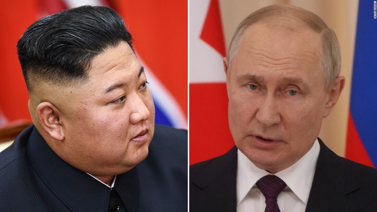 北朝鮮の金正恩総書記（左）がロシアのプーチン大統領を平壌に招待した/Getty Images