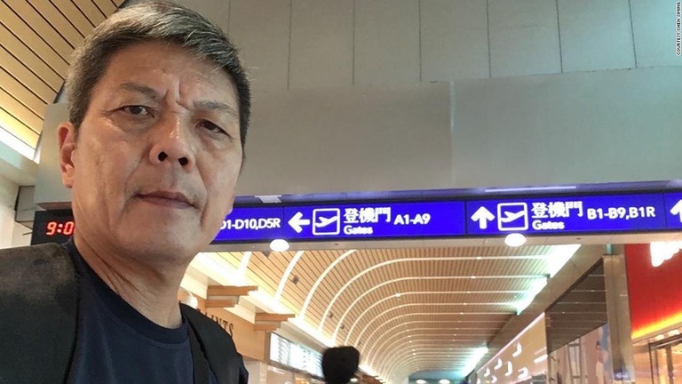 中国の反体制活動家、陳思明氏が台湾の空港にとどまり、米国かカナダに亡命受け入れを求めている/Courtesy Chen Siming
