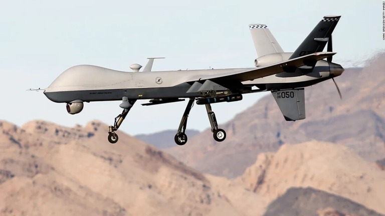 米軍の無人機「ＭＱ―９リーパー」＝２０１５年/Isaac Brekken/Getty Images/File