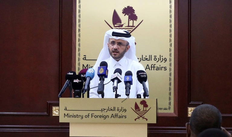 カタール外務省のアンサリ報道官＝２３日、カタール・ドーハ/Imad Creidi/Reuters
