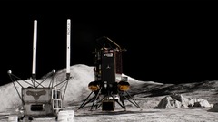 ノキアのアンテナを伸ばした月面探査車のイメージ図