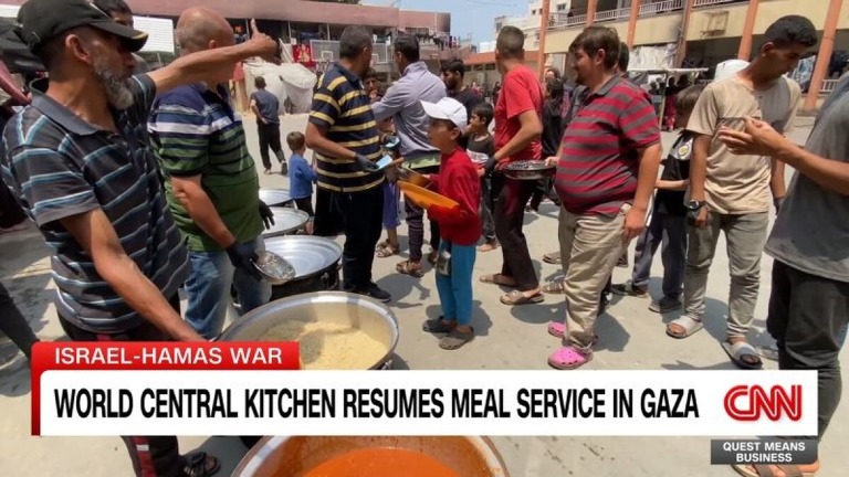 米ＮＰＯ「ワールド・セントラル・キッチン（ＷＣＫ）」がガザ地区での食糧配給を再開した/Clipped From Video