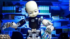 ｉＣｕｂ：イタリア技術財団（ＩＩＴ）が開発した。人々と触れ合うことで、ロボット自身や周囲の世界について学習する　写真提供：Georgio Metta