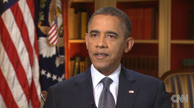 ＣＮＮのインタビューに答えるオバマ大統領