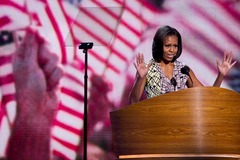 米大統領選、民主党大会初日　ミシェル夫人が演説