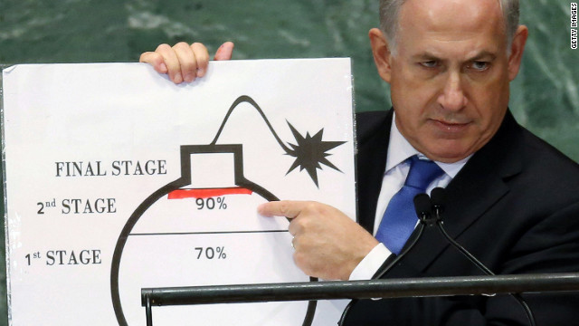 国連総会で演説するイスラエルのネタニヤフ首相
