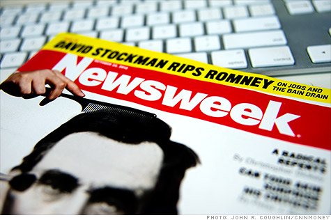 紙媒体の米ニューズウィークは２０１２年１２月３１日号が最終版となる(C)John R. Coughlin/CNNMoney