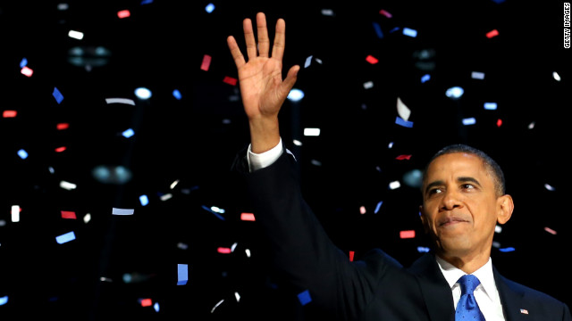 オバマ大統領が再選を決める＝１１月６日