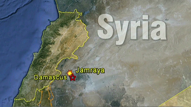 シリア側は、イスラエル軍による空爆はレバノン国境付近でなく首都ダマスカス近郊だったと主張