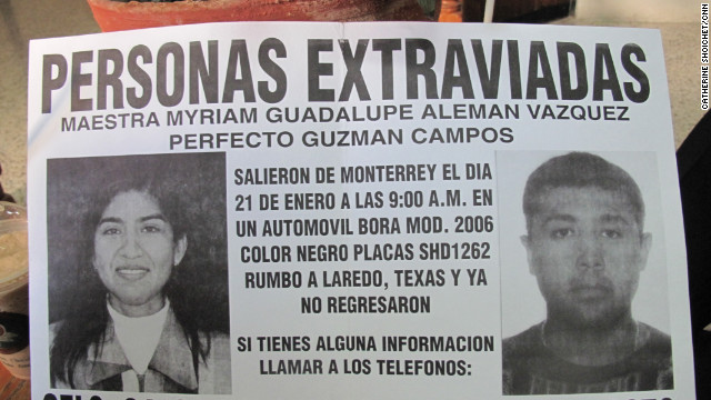 失踪者の情報提供を呼びかけるビラ。メキシコでは過去６年間で２万６０００人以上が行方不明となっている