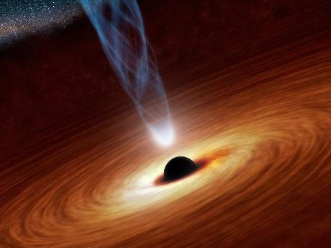 超大質量ブラックホール（イメージ図）＝NASA/JPL-Caltech提供
