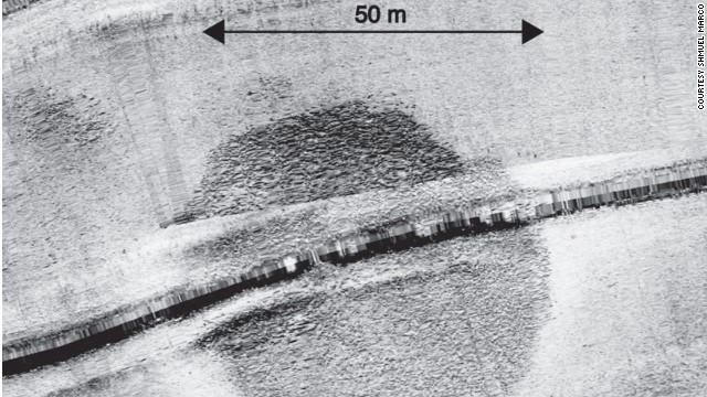 ガリラヤ湖の底に正体不明の巨大構造物が沈んでいるのが見つかった 写真提供＝SHMUEL MARCO