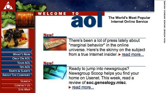 １９９６年１２月のaol.com＝Internet Archive Wayback Machine提供