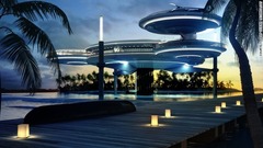 モルディブの島に建設を予定。費用は５０００万ドルに上る見込み＝同社提供