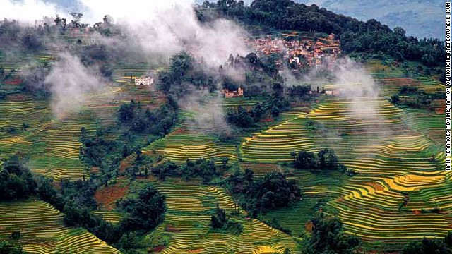 紅河哈尼（ハニ）棚田群の文化的景観 （中国）＝Hani Terraces Administration of Honghe Prefecture/Li Kun提供