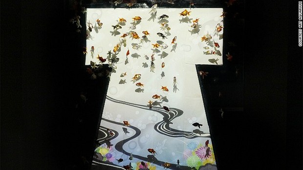 木村英智氏が手がける展示会は着物などの日本の伝統要素も取り入れる=ART AQUARIUM提供