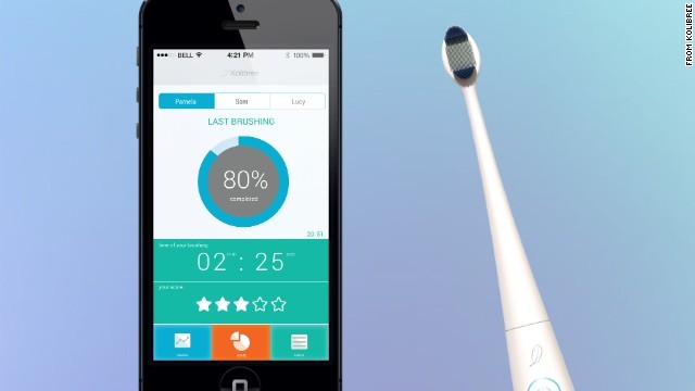 スマホ対応電動歯ブラシ「コリブリー」＝KOLIBREE提供