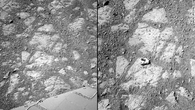 謎の石が出現？＝NASA/JPL-Caltech提供