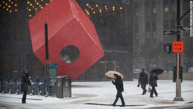 ニューヨーク市内も雪に見舞われた