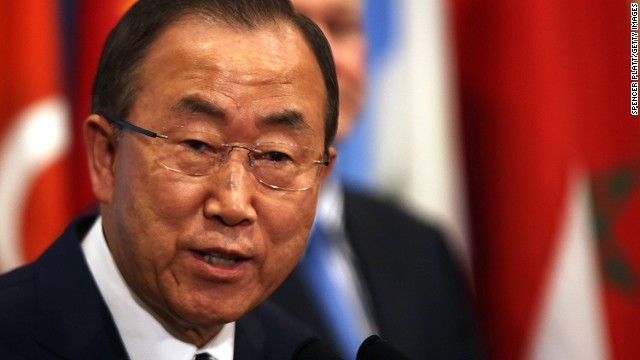 国連の潘事務総長。シリア大統領選に反対の立場を表明した