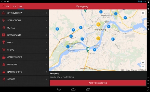 ３５０カ所以上の観光地を掲載＝North Korea Travel App提供