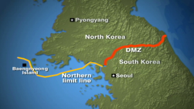 北方限界線（ＮＬＬ）を超えた北朝鮮の警備艇３隻に韓国側が警告射撃