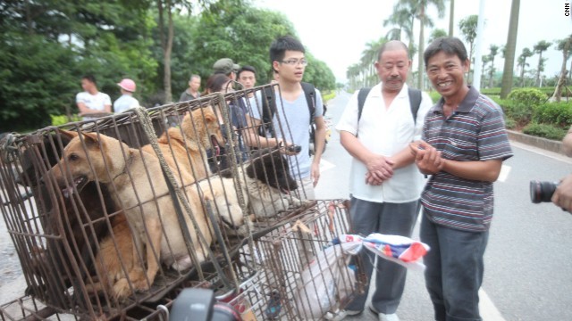 メディアの注目を避けようとオートバイのかごに詰められて運ばれる犬