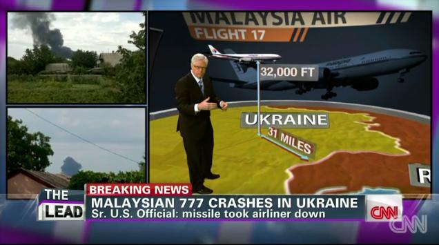 マレーシア機はウクライナ東部、ロシアとの国境から約５０キロの地点に墜落した