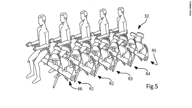 エアバスがサドル式座席の特許を出願＝同社提供