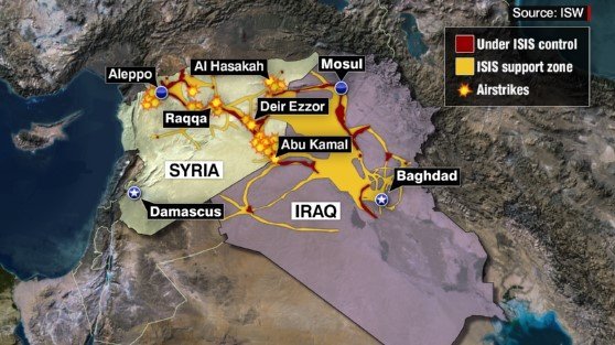 米国など各国がＩＳＩＳに対する空爆を行った