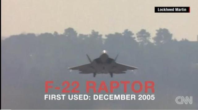 米軍の最新鋭戦闘機Ｆ２２も出動