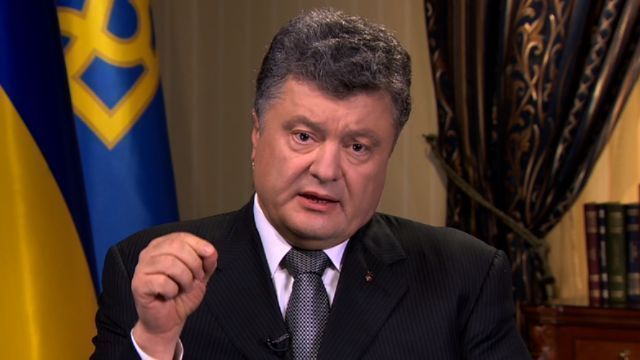 ウクライナのポロシェンコ大統領。親欧州派の勝利を宣言した