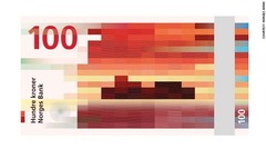 ノルウェーでは最近発表された新しい紙幣のデザインも芸術性が高いと絶賛されている。写真は新紙幣の裏面のデザイン