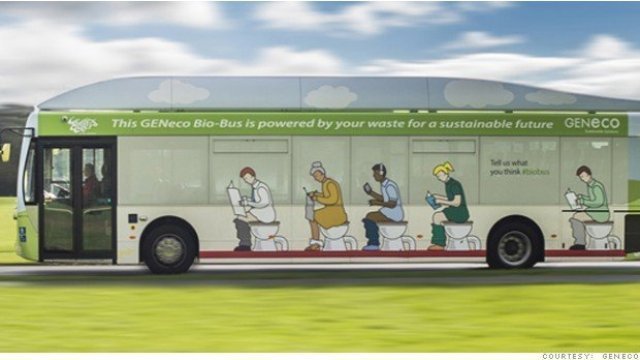 人間の排泄（はいせつ）物などを燃料に利用するバスが登場＝GENeco提供