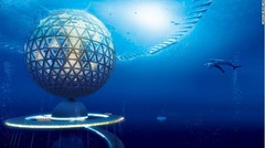 海面近くの巨大な球体（直径５００メートル）