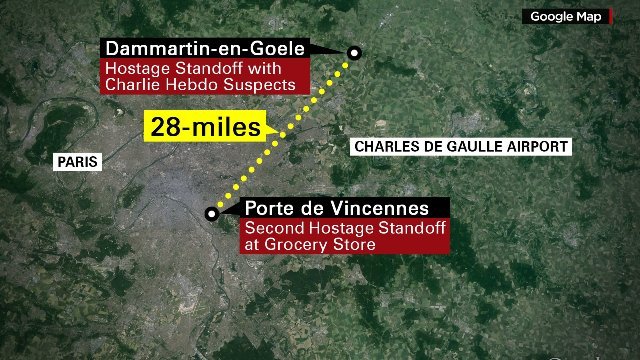 ２件の人質事件が発生＝DigitalGlobe/Google Maps提供