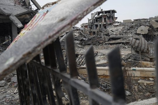 戦争で破壊されたシリア北部の町コバニ＝Ricardo Garcia Vilanova氏提供