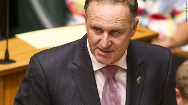 ニュージーランドのキー首相。同国はイラクへの非戦闘要員の派遣を決めた
