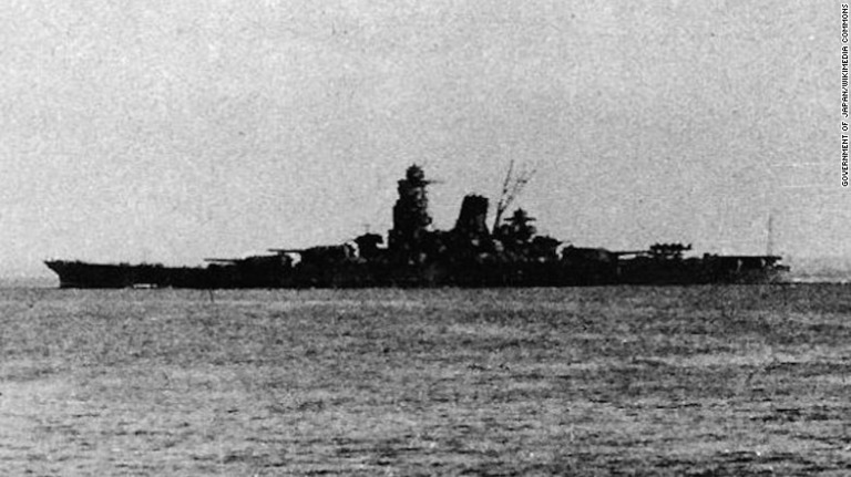 １９４４年に撮影された戦艦武蔵＝GOVERNMENT OF JAPAN/WIKIMEDIA COMMONS提供